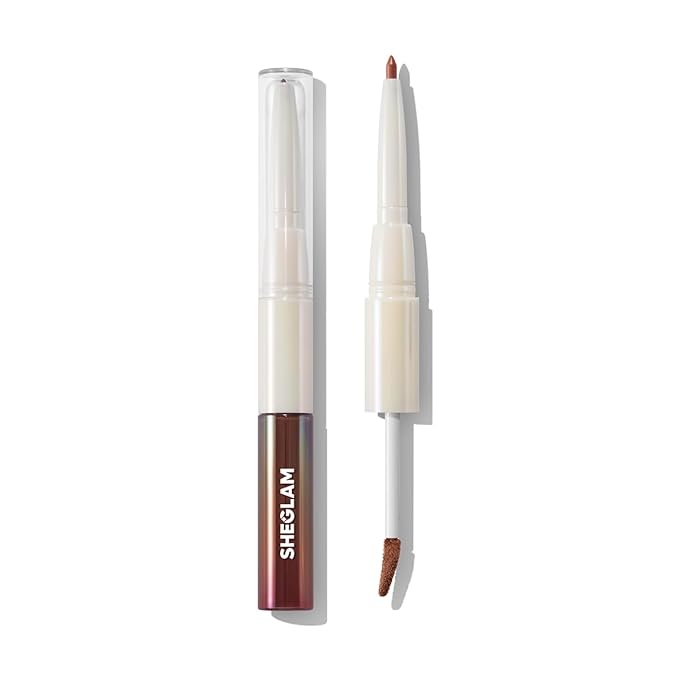 SHEGLAM 2-In-1 Lip Rules Liner & Gloss Pen Long Lasting Plumping Perfect Lip Combo Makeup Set-By The Book