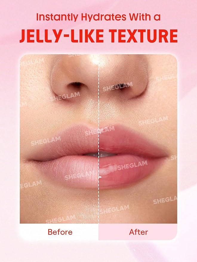 SHEGLAM Jelly Wow Tinted Lip Oil Plumping Lip Gloss Natural -Day Dreamer